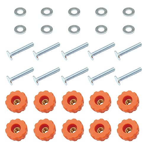 O'SKOOL T-Track Knob Kit with Threaded Through 1/4-20 Knobs, T-Bolts and Washers for Woodworking Jigs and Fixtures – 10 Pack, HW04 - style: 1/4"-20 Knob Kit