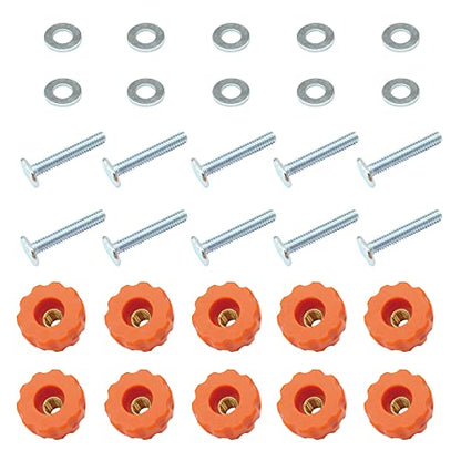 O'SKOOL T-Track Knob Kit with Threaded Through 1/4-20 Knobs, T-Bolts and Washers for Woodworking Jigs and Fixtures – 10 Pack, HW04 - style: 1/4"-20 Knob Kit