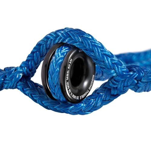 Pelican Rope Arborist Sling, USA Made 5/8" Adjustable Rigging Block Sling with Aluminum Ring - Single-Head, 14,800 LBS MBS / 1,480 LBS WLL, 12 Strand Blue Polyester, Tree Climbing Gear, 10 FT - style: Single-Head | 5/8" - 10 FT