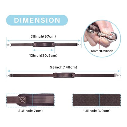 Shoulder Strap for Bag Universal Replacement 58"/67" Fixed Padded Adjustable Buckle Heavy Duty Shoulder Strap - color: Brown, size: 58"