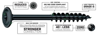 SPAX 3581821002030 3/8 x 8 T-Star Washer Head HCR (High Corrosion Resistant) (Exterior) PowerLag Screw (150 Pieces per Pail) - size: 3/8 x 8"