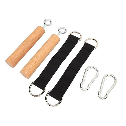 Wooden Pull Up Climbing Hold Grips, 1 Pair Hand Grips Strengthener Exerciser Training Tools for Grip Strength, Kettlebells, Workout