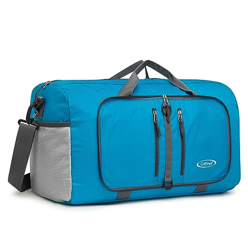 G4Free 40L/65L Foldable Travel Duffle Bag Packable Weekender Bag | Water Resistant Nylon, Carry On Size Duffel, for Travel or Overnight Weekender Trip, for Gym or Sports, for Men Women - color: Blue, size: 40L
