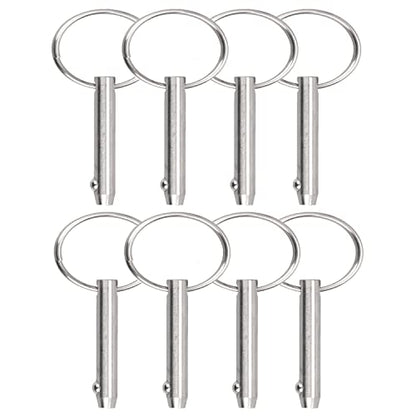 8 PCS Quick Release Pins Bimini Top Pins, Diameter 1/4"(6.3mm), Overall Length 3"(76mm), Usable Length 2.4"（61mm, Marine 316 Stainless Steel - size: 8 Pieces