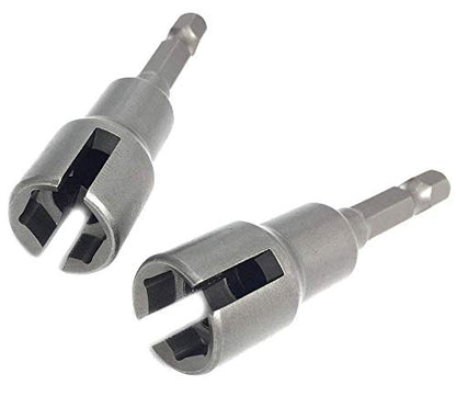 (2pc) Power Wing Nut Driver Set,Slot Wing nuts Drill Bit Socket Wrenches Tools Set,1/4" Hex Shank Drills Bits for Panel Nuts screws bolt