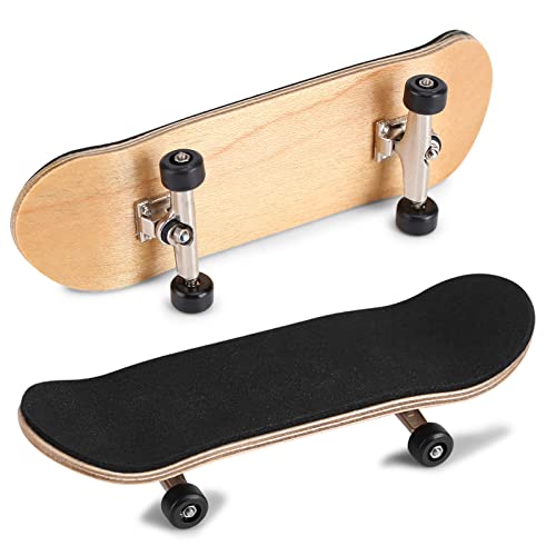 GLOGLOW Fingerboard Professional Maple Wood Finger Skateboard 34mm with Alloy Trucks, CNC Wheels, Tools, Portable Plastic Case for Beginners Kids Adults