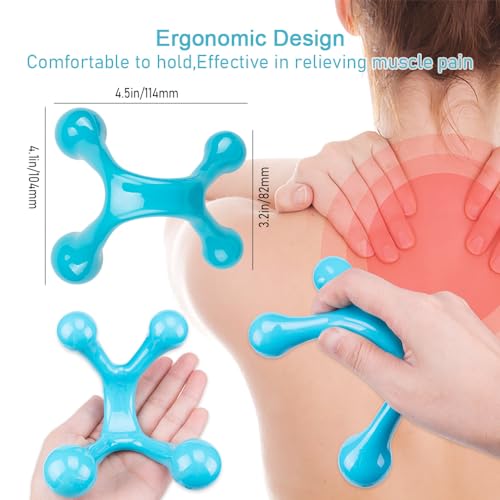 ZORZA 1Set Manual Thumb Shaped Massage Tools Featuring 3 and 4-Legged Massage Knobs for Trigger Point Pressure Massager and Deep Tissue Massage,Ideal for Stress Relief