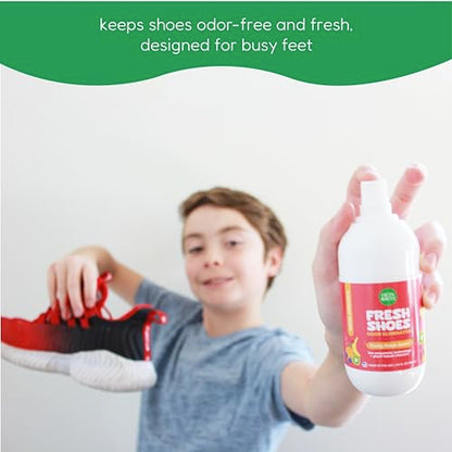 Fresh Monster Kids Deodorizing Shoe Spray, Fruity Fresh, 4 oz | Natural Shoe Deodorizer Spray with All-Day Odor Protection, Bio-Enzyme Technology, Eliminates Odors, Toxin-Free, Made in USA
