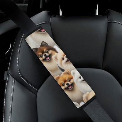 2PCS Pomeranian Dog Car Seat Belt Pad Universal Soft and Comfortable Harness Pads Strap for Kids, Car Seats Pushchair Strollers High Chair Pushchair - color: Pattern 754