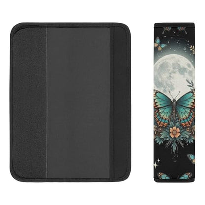 Soft Padded Car Seat Straps Shoulder Pads for Elderly Support, All Vehicles, 1 Pair Moth Gothic Butterfly Moon Shoulder Protector Anti-Slip Pad - color: Pattern 1176