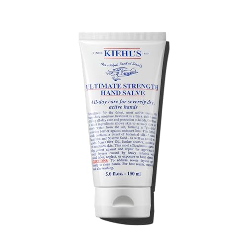 Kiehl's Ultimate Strength Hand Salve, Deeply Hydrating Hand Lotion, Thick and Rich Formula for Intense Moisture and Conditioning, Protects and Repairs Dry Skin, Paraben and Gluten Free - size: 5 Fl Oz