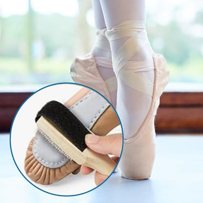 3 Pcs Dance Shoe Brush Set – Copper Wire Bristles & Wooden Handle, 6.7 x 1.1 Inches – Complete Dance Shoe Maintenance Kit for Ballroom, Ballet, and More