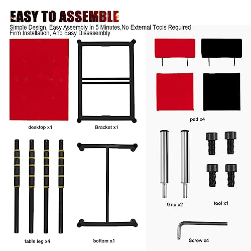 INNOLIFE Professional Arm Wrestling Battle Table, Arm Strength Training Equipment Competition Training Arm Wrestling Table for Use in Home Gym, Red