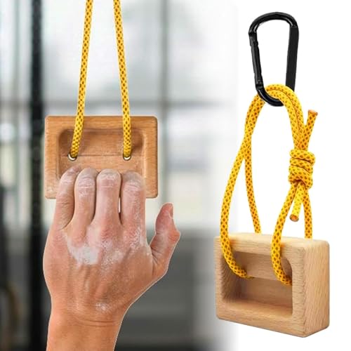 Portable Hangboard 1 Pair Wooden Fingerboard Trainer | Fingerboard Climbing for Climbers Tree Hand Playground Enhances Grip Strength Indoor Outdoor Doorway