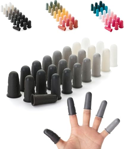 Mr. Pen- Hot Glue Gun Finger Protectors, 24 pcs, Black and White Shades | Silicone Finger Protectors, Rubber Fingers Tips, Rubber Finger Covers, Rubber Finger Tips Protector, Finger Gripper - color: Black & White Shades, size: 24 pcs
