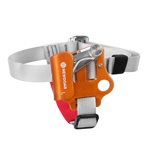 NewDoar Foot Ascender Riser Rock Climbing Mountaineering Equipment Climbing Device - color: Left Orange