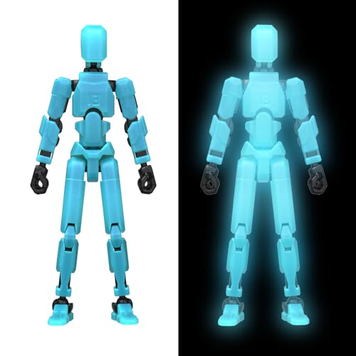 MerryXD T13 3D Action Figure,Assembly Completed Dummy Nova Titan Lucky 13 Action Figure 3D Printed Multi-Jointed Movable Toy Grow in The Dark Blue - color: Glow in the Dark Blue