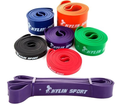 Resistance Band Assisted Pull Up Bands Training Yoga Pilates Elastic Loop Stretch for Cross Workout Gymnastics Power-Lifting - color: Purple