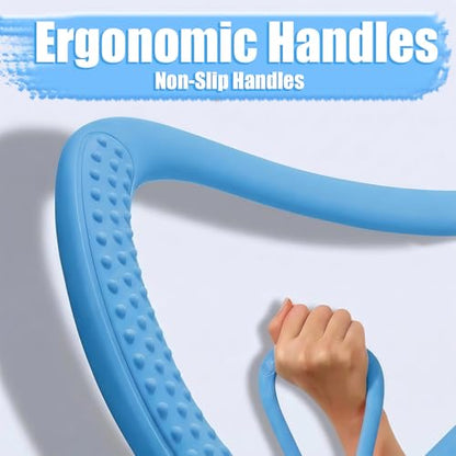 Figure 8 Resistance Band for Women, 8 Shaped Resistance Bands with Handles, Shoulder Back Arm Bands for Workout - color: blue