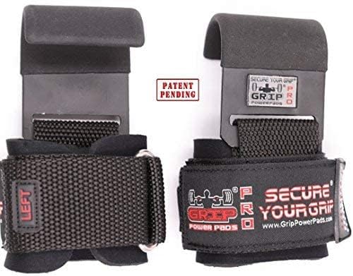 Weight Lifting Rod Hooks Heavy Duty Wrist Wraps Power Weight Lifting Training Gym Grips Straps Set of 2 - color: REVERSED Hooks, size: MEN-Wrist Size Large