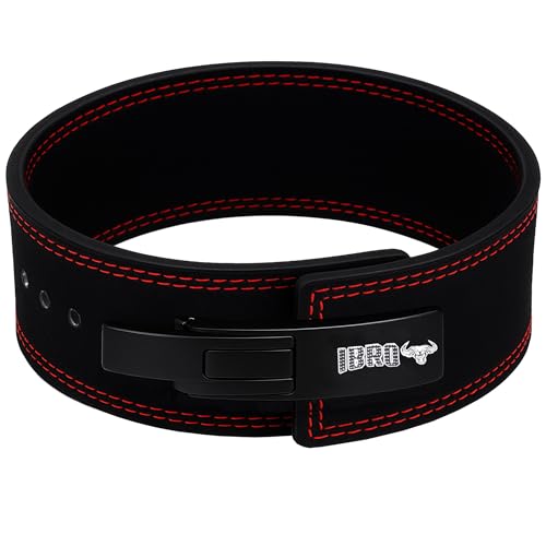 IBRO Powerlifting Lever Gym Belt – Power 8MM, 10MM or 13MM Extreme Heavy Duty Genuine Leather Belts - Squats Deadlifts Bodybuilding Weight Lifting IPF Power Lifting Strongman for Men - color: 8mm AllBlack, size: Large