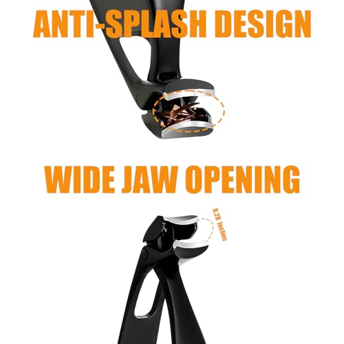 Precision Stainless Steel Heavy Duty Angled Head,Wide Jaw Clippers for Seniors and Man,Ingrown Toenail,Thick Nail.Long Handle, Extra-Large Slanted Nail Cutter.Men,Women,Elderly. (5PCS)