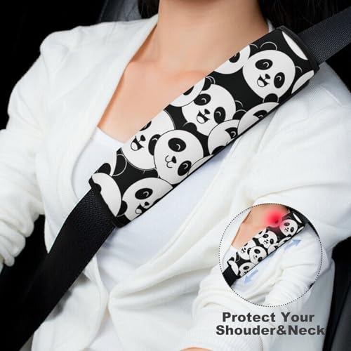 2PCS Universal Fit Car Seat Belt Pad for Kids, Most Cars, Funny Panda Animal Seat Belt Cushion, Shock Absorption - color: Pattern 229