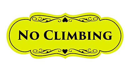 Signs ByLITA Designer No Climbing (Yellow/Black) - Small - color: Yellow / Black, size: 2 x 5" - Small (1 Pack)