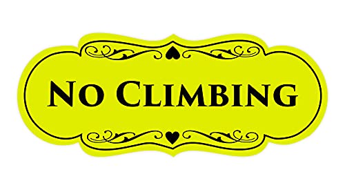 Signs ByLITA Designer No Climbing (Yellow/Black) - Small - color: Yellow / Black, size: 2 x 5" - Small (1 Pack)