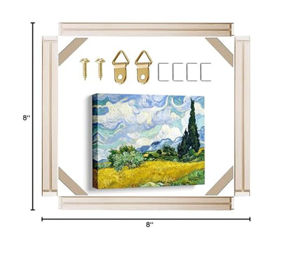 Canvas Stretcher Bars 8x8 Inch Frame Kit, Available in 25+ size Wood Stretcher Bars for Home and Office, Gallery Wrap Wall Arts Supply for Oil Painting, Poster, Picture & Paint by Numbers - size: 8" x 8"