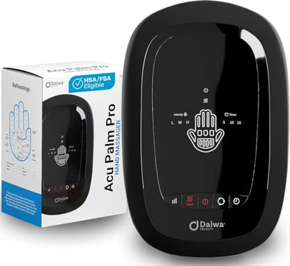 Daiwa Felicity Cordless Electric Hand Massager with Compression, Pressure Point Therapy Massager for Arthritis, Pain Relief, Carpal Tunnel and Finger Numbness, ACU Palm Pro with Heat - style: ACU Palm Pro with Heat