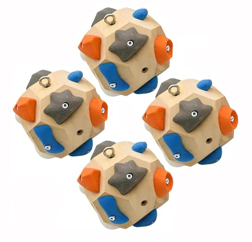 Handcrafted Boulder Block Build Strength and Precision 3D Climbing Ball for Training Simulated Rock Wall Holds Portable Gear Gifts Rocks Climbers Block Anywhere(Size:4 Item,Color:Khaki) - size: 4 item