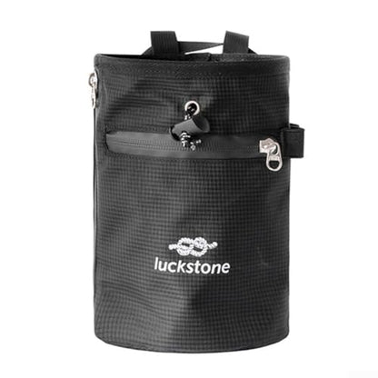 Climbing Chalk Bag for Rock Climbing and Weightlifting, Anti-Leak Drawstring Magnesium Powder Bag with Dual Pockets, Adjustable Waist Belt for Gym Bouldering - size: Red