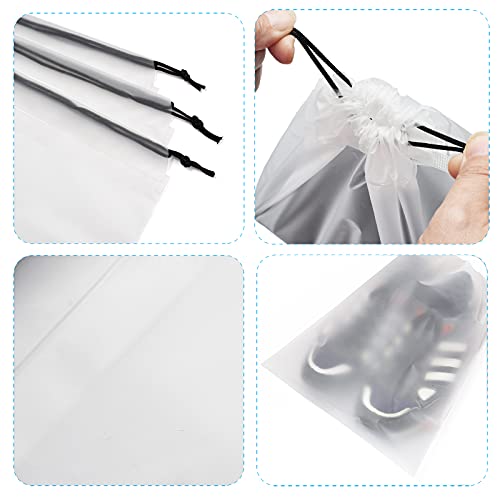 Vorspack 13 Pack Transparent Shoe Bags for Travel, 15.7 x 11.8 inches | Clear Drawstring Shoe Pouches, Portable Shoe Organizer, Travel Essentials for Men Women - size: 13 PCS