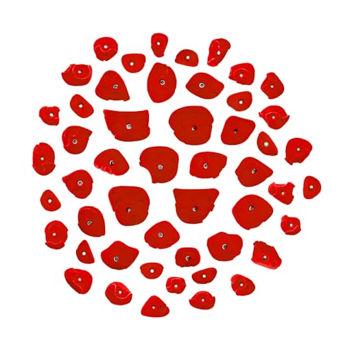 TRANGO Grip Hold Starter Kit - Indoor Climbing Wall Hardware - color: 50pcs Red, size: Abstract