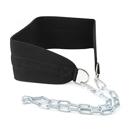 Duty Weighted Dip Belt for Pull Ups Dips Leather Finished Nylon Belt with Dual Steel Rings Fit for Men and Women Gym Strength Training Equipment