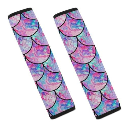 2PCS Universal Fit Car Seat Belt Pad for Kids, Most Cars, Mermaid Scales Gradient Seat Belt Cushion, Shock Absorption - color: Pattern 472