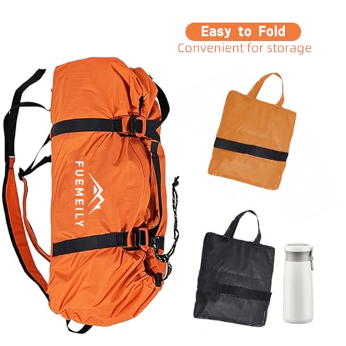 Rock Climbing Rope Bag, Large Capacity Folding Rope Storage Backpack with Ground Sheet, Adjustable Straps Outdoor Climbing Gears Black - color: 2-black