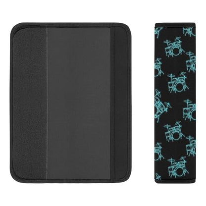 2 Pack Drum Kit Abstract Musical Instruments Music Blue Green Car Seat Belt Pad Soft Padded Automotive Seat Belt Protector for Child, Stroller Pushchair High Chair, Shock Absorption - color: Pattern 1150