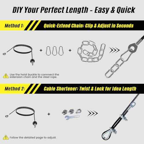 Concho Weight Pulley System, Upgraded Cable Pulley System Gym with Adjustable Weight Cable&Detachable Handles, Workout Pulley System for LAT Pulldown Triceps Biceps Curl Chest Home Gym Attachments