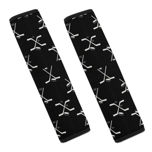 2 Pack Ice Hockey Player Winter Ice Sports Black and White Seat Belt Cover Universal Fit Seat Belt Cushion for Kids, Stroller Pushchair High Chair, Neck and Shoulder Support - color: Pattern 1232
