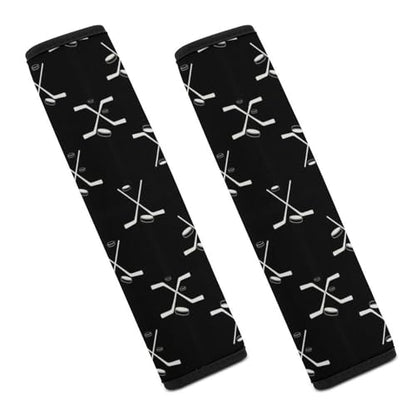 2 Pack Ice Hockey Player Winter Ice Sports Black and White Seat Belt Cover Universal Fit Seat Belt Cushion for Kids, Stroller Pushchair High Chair, Neck and Shoulder Support - color: Pattern 1232
