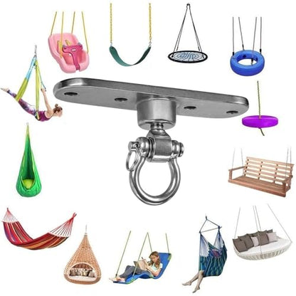 2 of Heavy Duty Stainless Swing Hanger with Smooth Swing Bearings 180°+360°, 1500 lb Capacity for Indoor Outdoor Playground Yoga Hammock Chair Sandbag Porch Swing Bag - size: size3