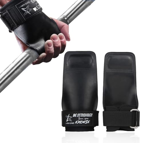 LARA STAR Weight Lifting Wrist Straps for Maximum Grip Support,Lifting Strap for Weightlifting, Gym Grips Hook for Deadlifts, Powerlifting, Heavy Shrug Women/Men - color: Rubber (Black)