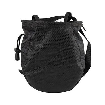 Bouldering Chalk Bag Waterproof Adjustable Leakproof | Drawstring Chalk Belt Pouch for Outdoor Weight Lifting Training Mountaineering Climber Athlete Instructor - color: Black