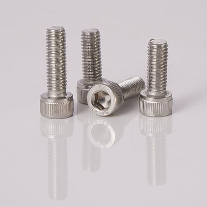 M6-1.0 Socket Head Cap Screws - 8/10/12/16/20mm Length Kit, 304 Stainless Steel (A2-70), Allen Drive,Bright Finish, Fully Threaded, 50-Piece Set - size: M6-8-20mm（50pcs）