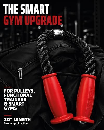 THEFITGUY Ergonomic Tricep Rope - Non-Slip Cable Machine Attachment | 30in length for pushdowns, lat pulldowns, curls and face pulls; wrist-friendly grip for home or commercial gyms
