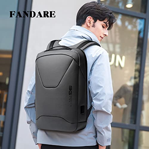 FANDARE Anti-Theft Backpack Business Daypacks fits 15.6 Inch Laptop Travel Large Backpack with USB Charging Port Waterproof Computer Bag Bookbag for Women Men Notebook Grey - color: Grey