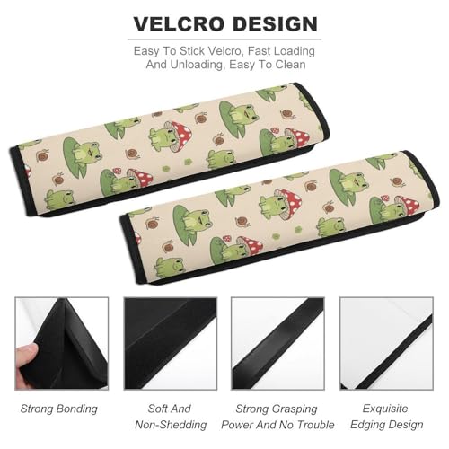 2 Pack Cute Mushroom Frogs Seat Belt Shoulder Pad Universal Soft and Comfortable Shoulder Protector for Kids, Most Cars, Pressure Relief - color: Pattern 347