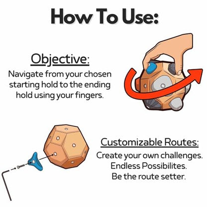 Handcrafted Boulder Blocks,Build Strength and Precision,Finger Training Tool for Climbers,Boulder Ball 3D Climbing Ball Rock Climbing Training Balls, Train Hand Strength, Gifts for Rock Climbers